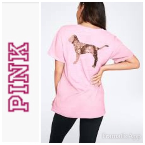 PINK Victoria's Secret Tops - 🆕💞PINK Flip Sequin Legging Tee